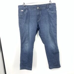 KUHL Men Size 42 x 30 Jeans Dark Wash Indigo Dye Denim Slim Straight Stretch